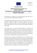 Statement by the Maltese EU Presidency on the violence in the Parliament of the former Yugoslav Republic of Macedonia