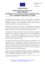 Statement by the Maltese EU Presidency on the designation under Russian law of so-called “undesirable” non-governmental organizations – Open Russia, the Open Russia Civic Movement and the Institute of Modern Russia
