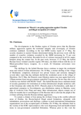 Statement by the Delegation of Ukraine on the Russia’s ongoing aggression against Ukraine and illegal occupation of Crimea