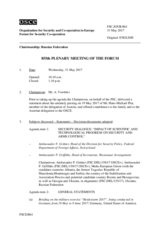 Journal of the 855th Plenary Meeting of the Forum for Security Co-operation