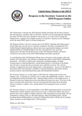 Statement by the Delegation of the United States of America in response to the presentation of the 2018 Programme Outline by the Secretary General