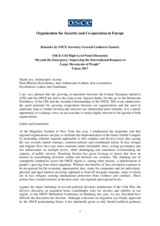 Remarks by OSCE Secretary General Lamberto Zannier Remarks by OSCE Secretary General Lamberto Zannier