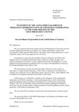 Statement by the Delegation of the Russian Federation on the surveillance of journalists in the United States of America