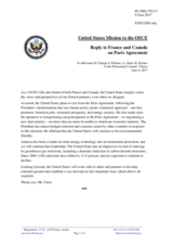 Statement by the Delegation of the United States of America in response to the statements by delegations on the withdrawal of the United States of America from the Paris Agreement on Climate Change
