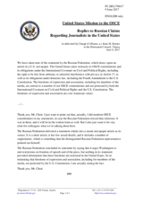 Statement by the Delegation of the United States of America in response to the statement by the Delegation of the Russian Federation on the surveillance of journalists in the United States of America