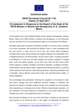 Statement by the Maltese EU Presidency in response to the report by the Head of the OSCE Mission to Bosnia and Herzegovina, Ambassador Jonathan Moore