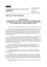 Décision no 5/16 efforts de l’OSCE liés à la réduction des risques de conflit découlant de l’utilisation des technologies de l’information et des communications