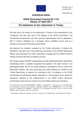 Statement by the Maltese EU Presidency on the referendum on constitutional amendments in Turkey, held on 16 April 2017